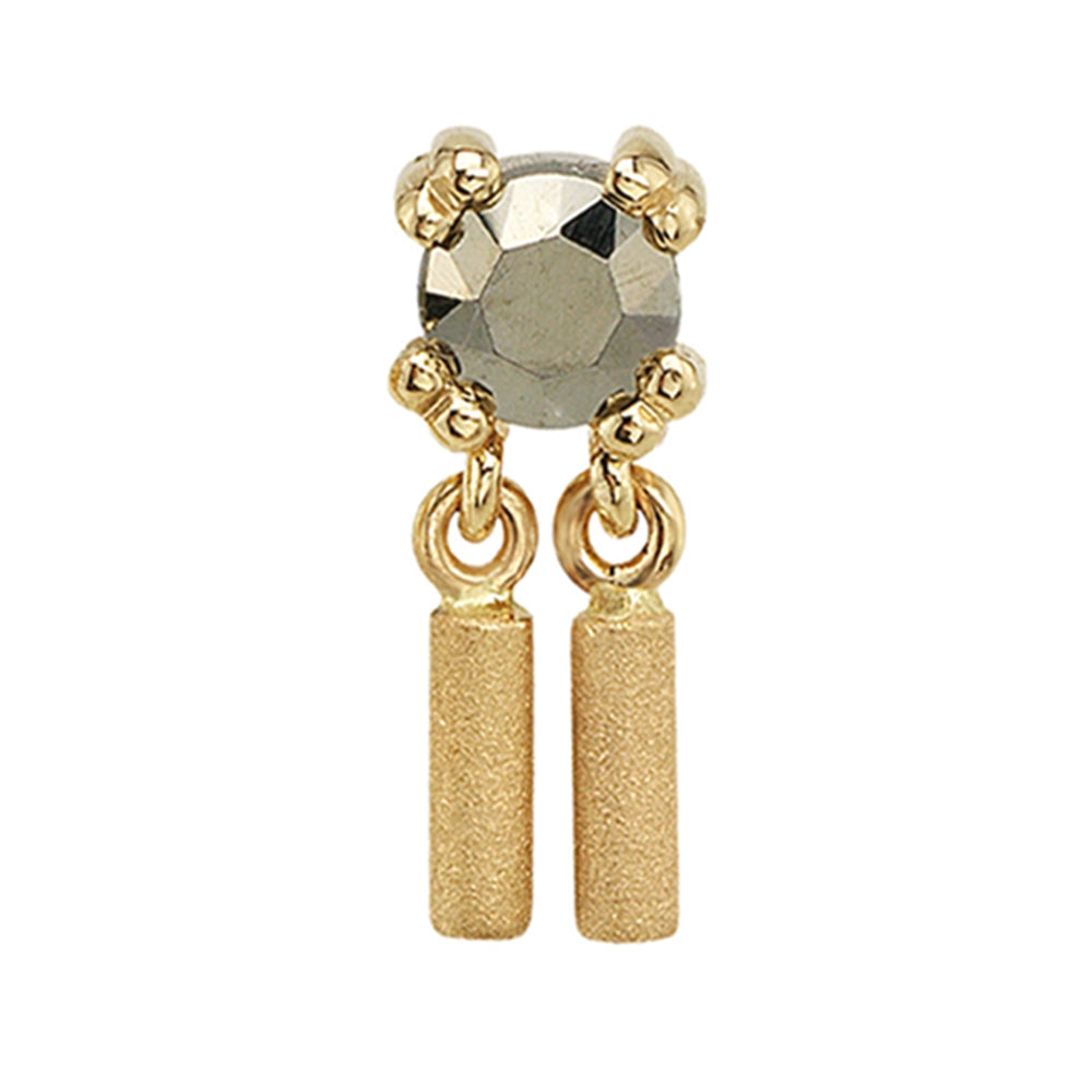 "Tinsel" Threaded End in Gold & Platinum with Marcasite