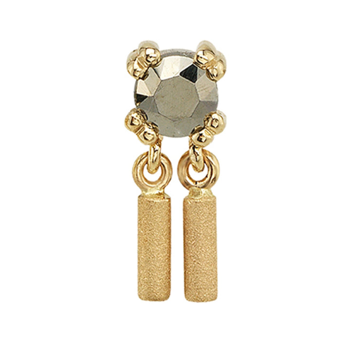 "Tinsel" Threaded End in Gold & Platinum with Marcasite