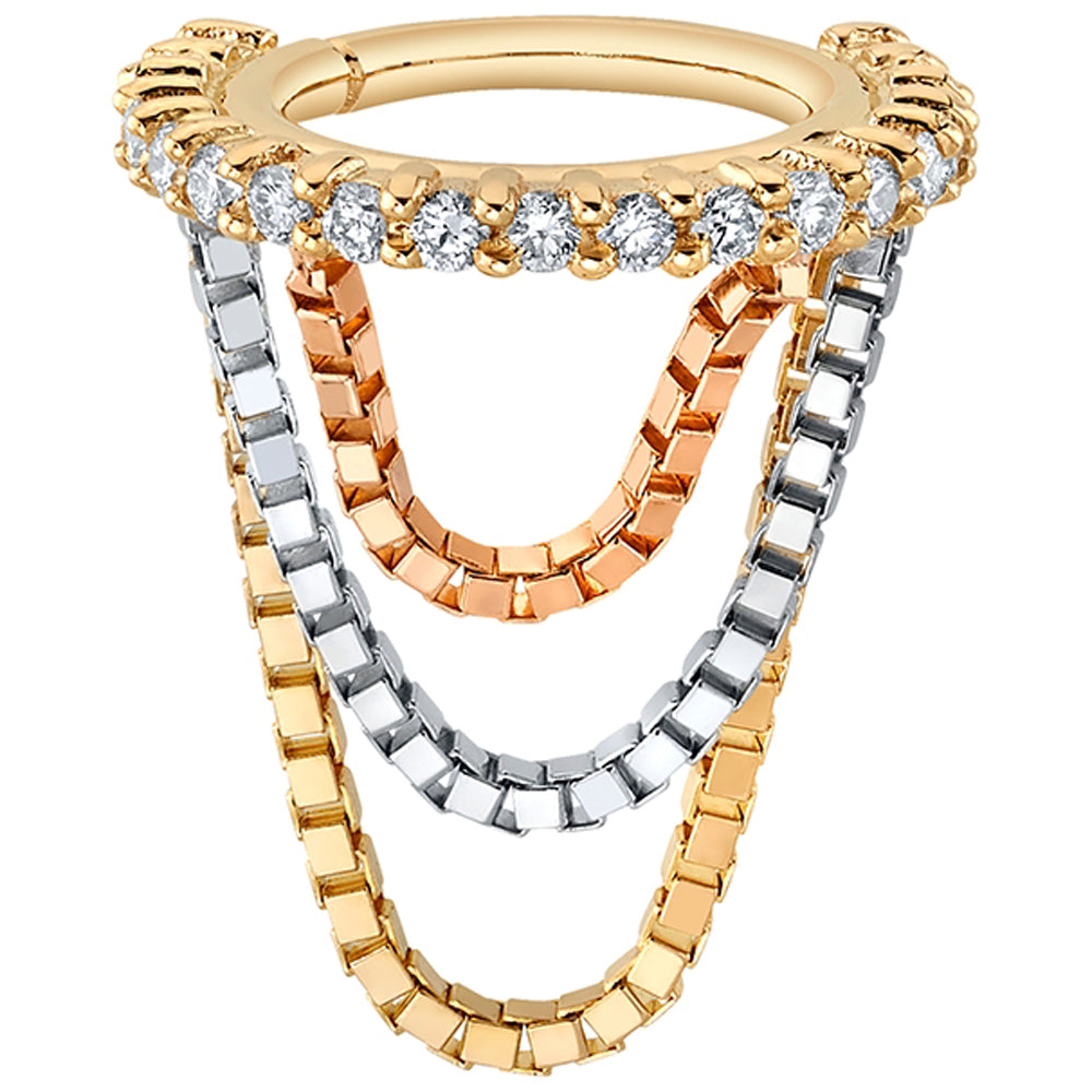 "Astor" Hinge Ring in Gold with White CZ's