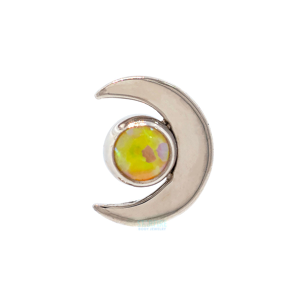 threadless: Moon & Bezel Pin in Gold with Opal