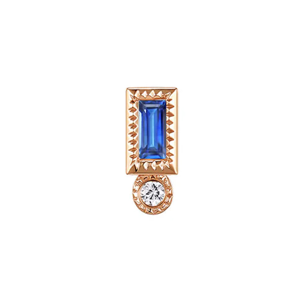 threadless: "Bodhi" Baguette End in Gold with Colored Genuine Gemstones