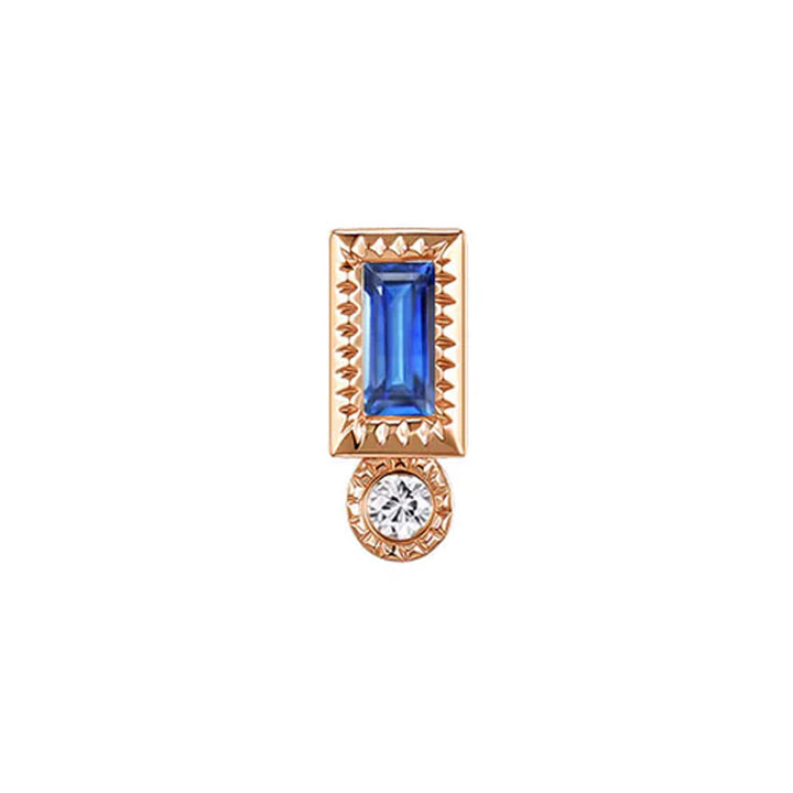 threadless: "Bodhi" Baguette End in Gold with Colored Genuine Gemstones
