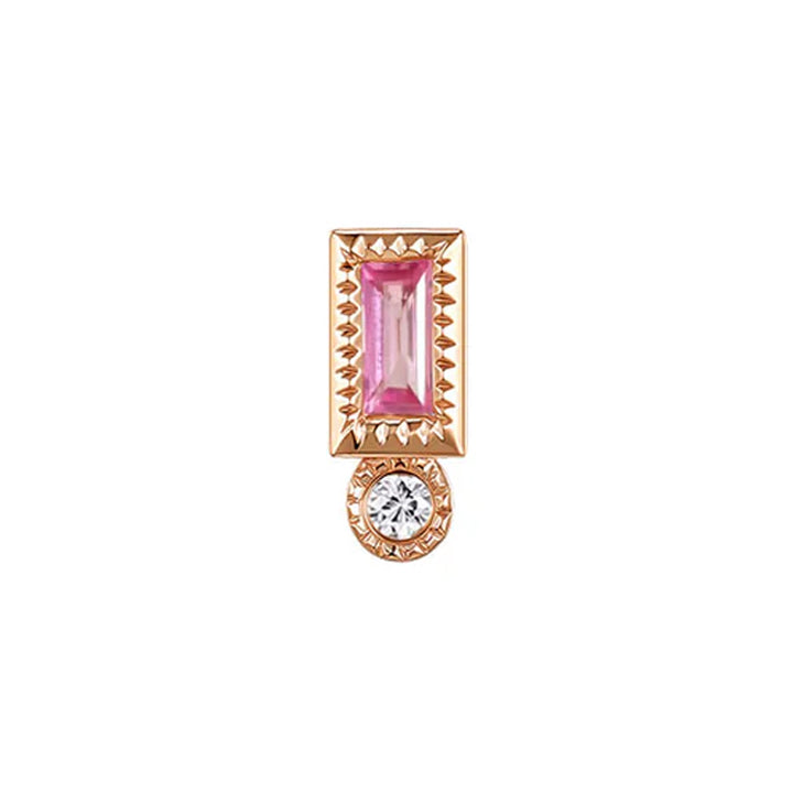 threadless: "Bodhi" Baguette End in Gold with Colored Genuine Gemstones