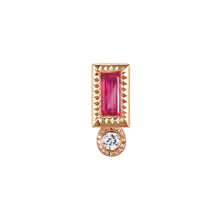 threadless: "Bodhi" Baguette End in Gold with Colored Genuine Gemstones