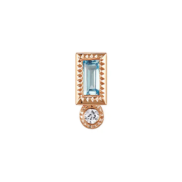 threadless: "Bodhi" Baguette End in Gold with Colored Genuine Gemstones