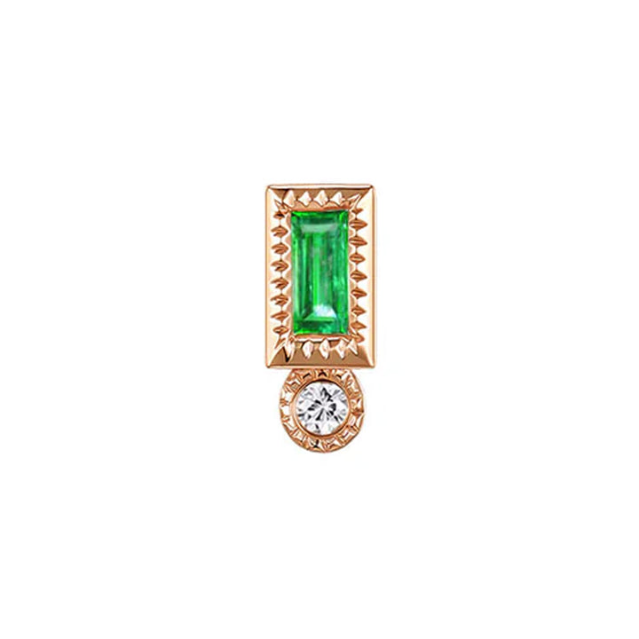 threadless: "Bodhi" Baguette End in Gold with Colored Genuine Gemstones