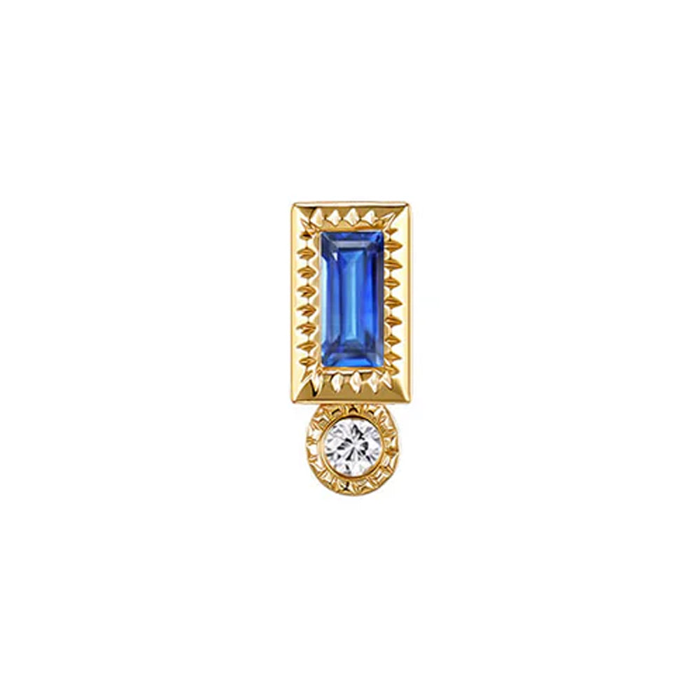 threadless: "Bodhi" Baguette End in Gold with Colored Genuine Gemstones