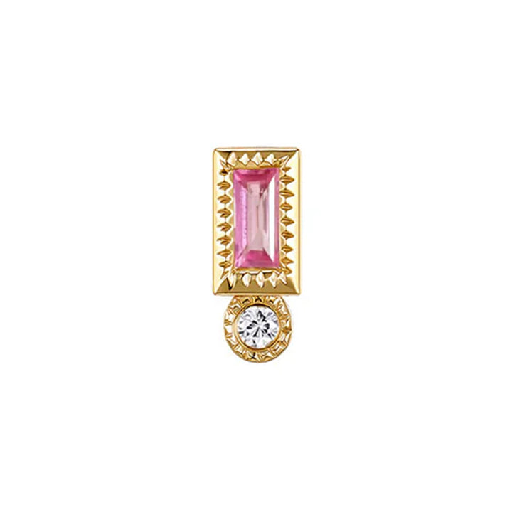 threadless: "Bodhi" Baguette End in Gold with Colored Genuine Gemstones