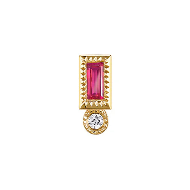 threadless: "Bodhi" Baguette End in Gold with Colored Genuine Gemstones