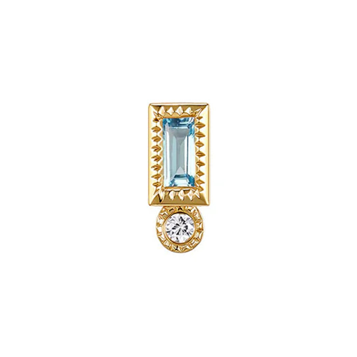 threadless: "Bodhi" Baguette End in Gold with Colored Genuine Gemstones