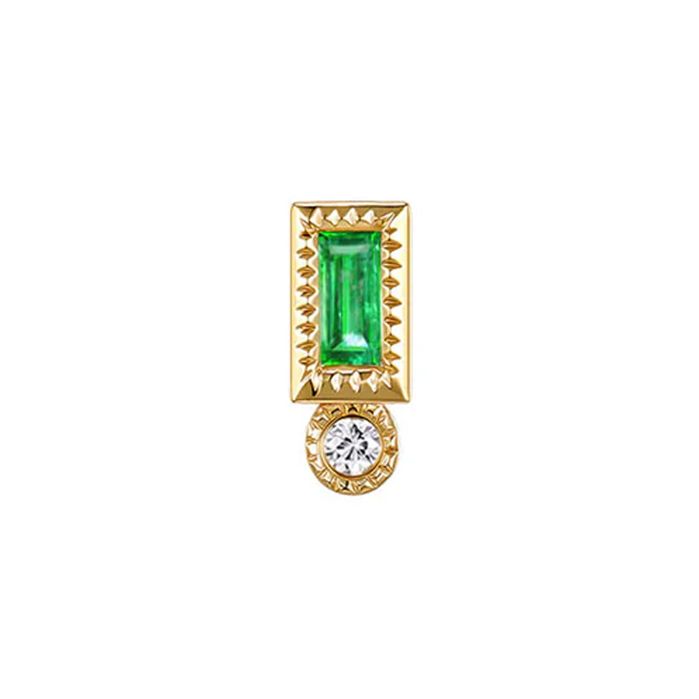 threadless: "Bodhi" Baguette End in Gold with Colored Genuine Gemstones