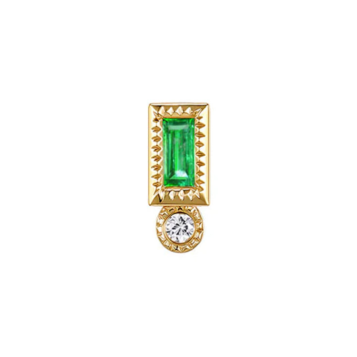 threadless: "Bodhi" Baguette End in Gold with Colored Genuine Gemstones