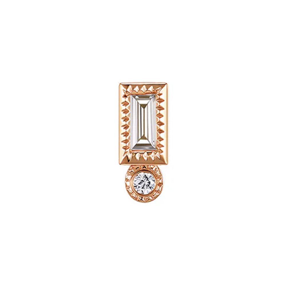 threadless: "Bodhi" Baguette End in Gold with Diamonds
