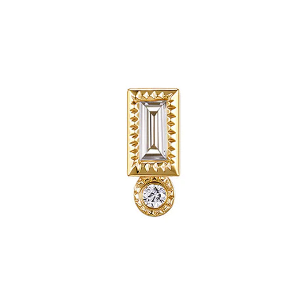 threadless: "Bodhi" Baguette End in Gold with Diamonds