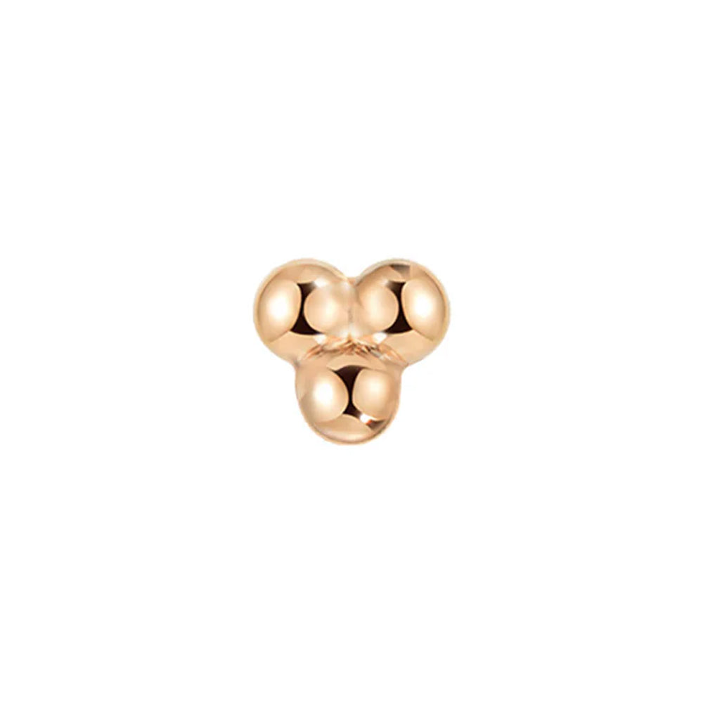 threadless: 3 Bead Cluster End in Gold