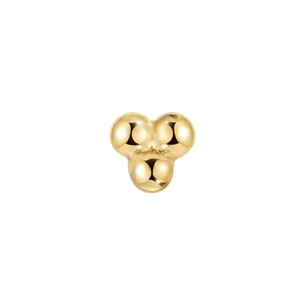 threadless: 3 Bead Cluster End in Gold