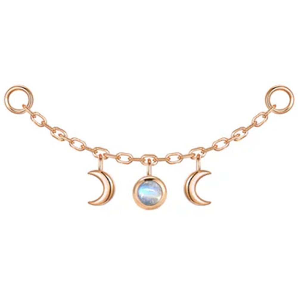 "Moonfall" Chain Attachment in Gold with Moonstone