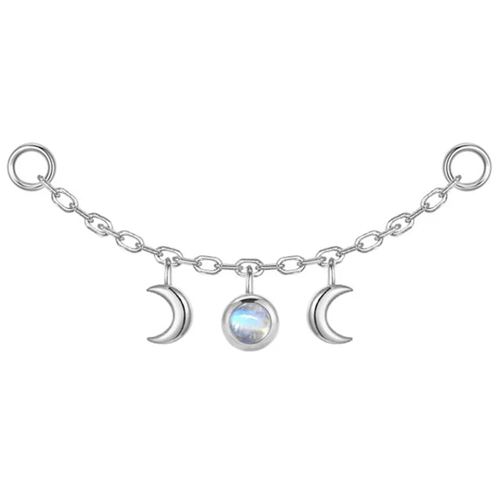 "Moonfall" Chain Attachment in Gold with Moonstone
