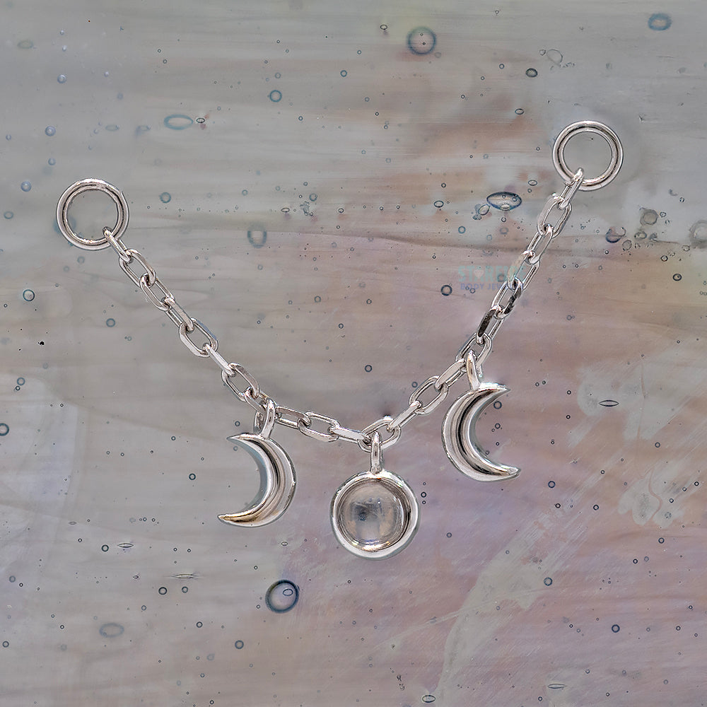 "Moonfall" Chain Attachment in Gold with Moonstone