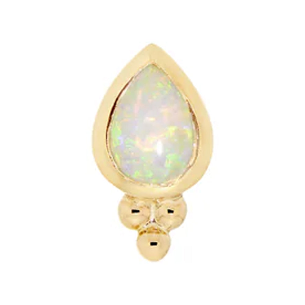 threadless: "Lex" Pear End in Gold with Genuine Gemstone
