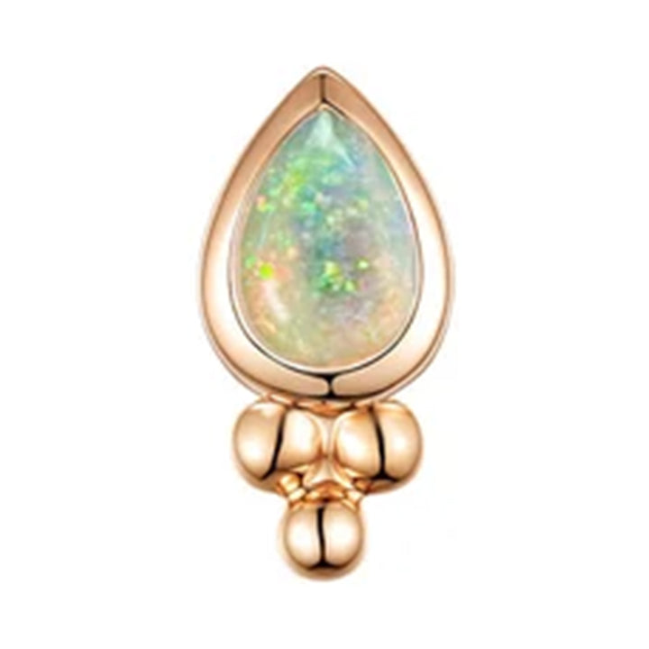 threadless: "Lex" Pear End in Gold with Genuine Gemstone