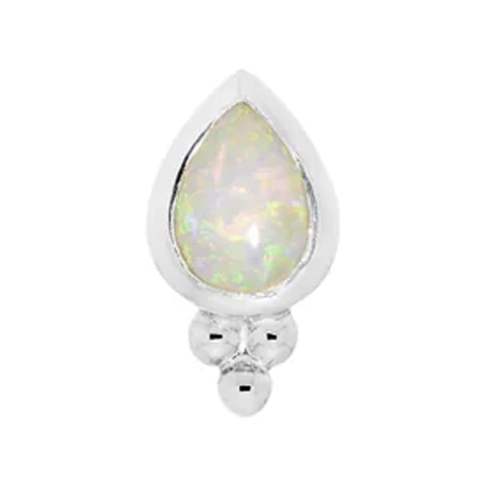 threadless: "Lex" Pear End in Gold with Genuine Gemstone