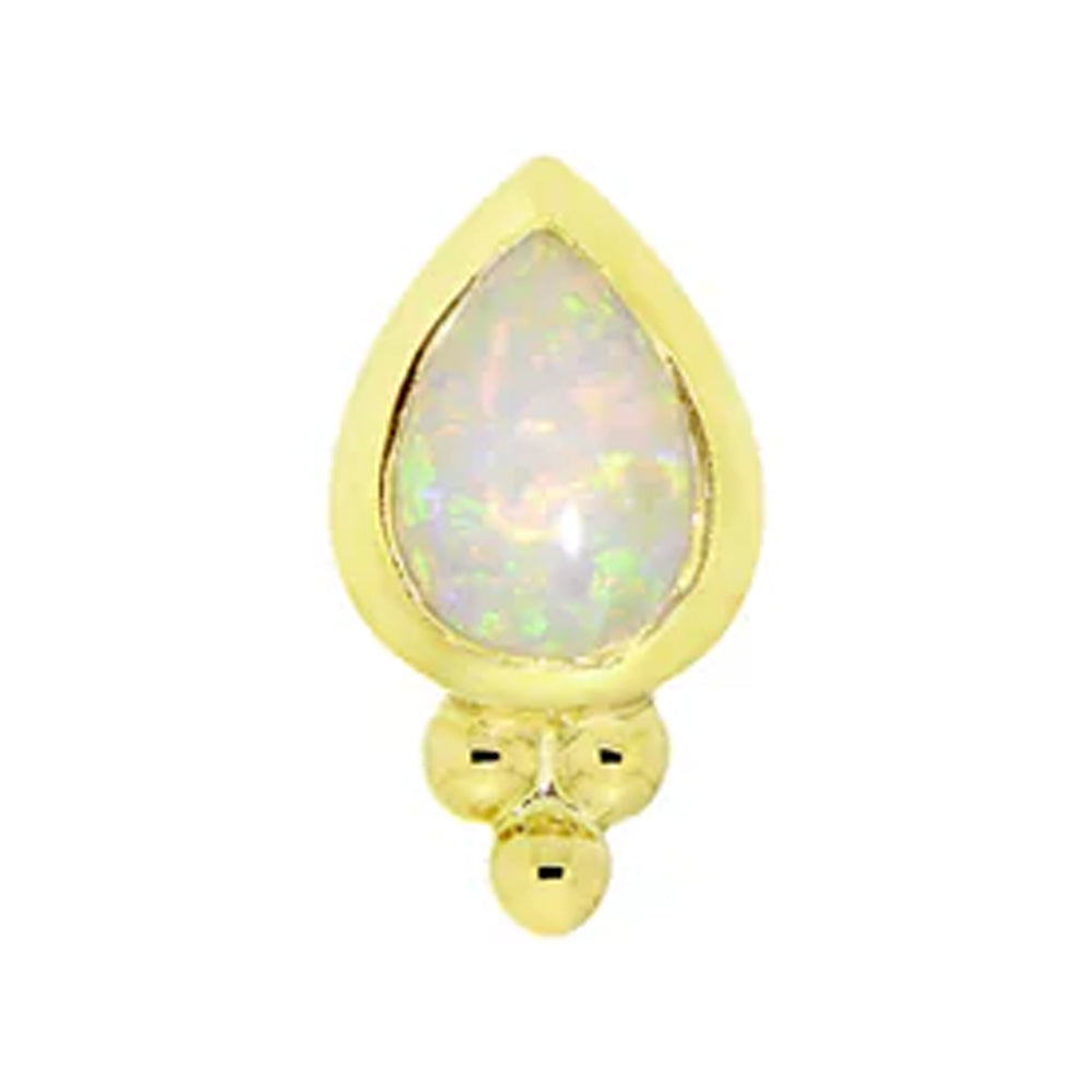 threadless: "Lex" Pear End in Gold with Genuine Gemstone