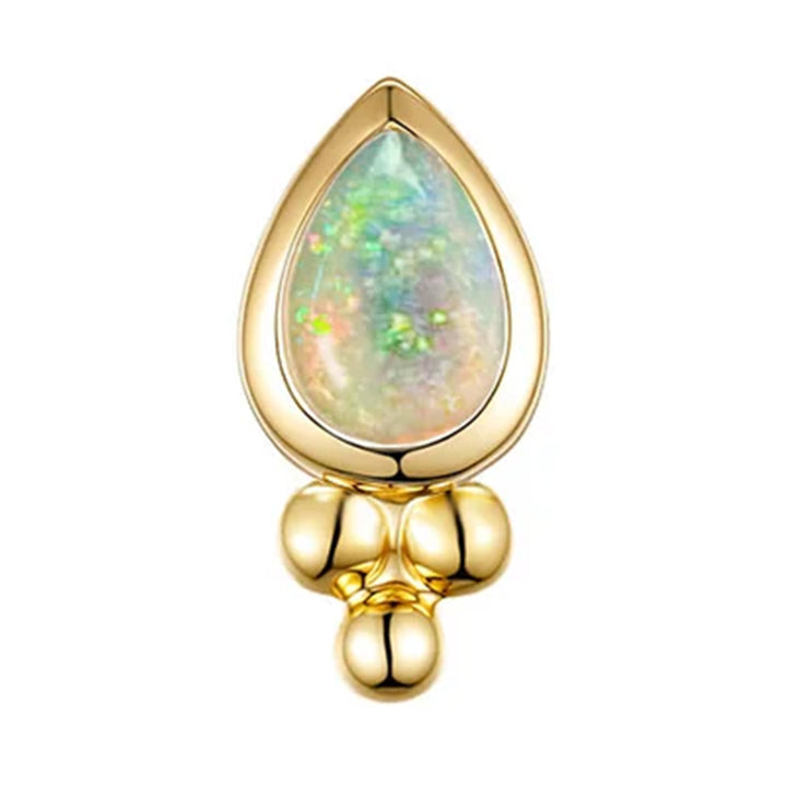 threadless: "Lex" Pear End in Gold with Genuine Gemstone