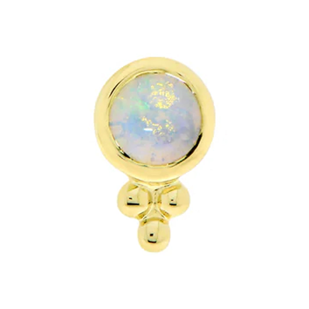 threadless: "Lex" Round End in Gold with Genuine Gemstone