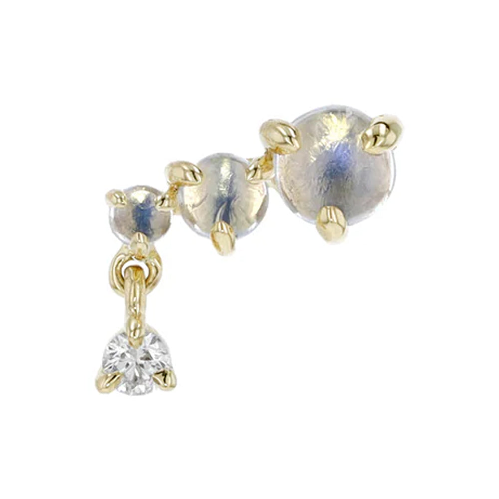 threadless: "Valerie" End in Gold with Moonstone & Diamond