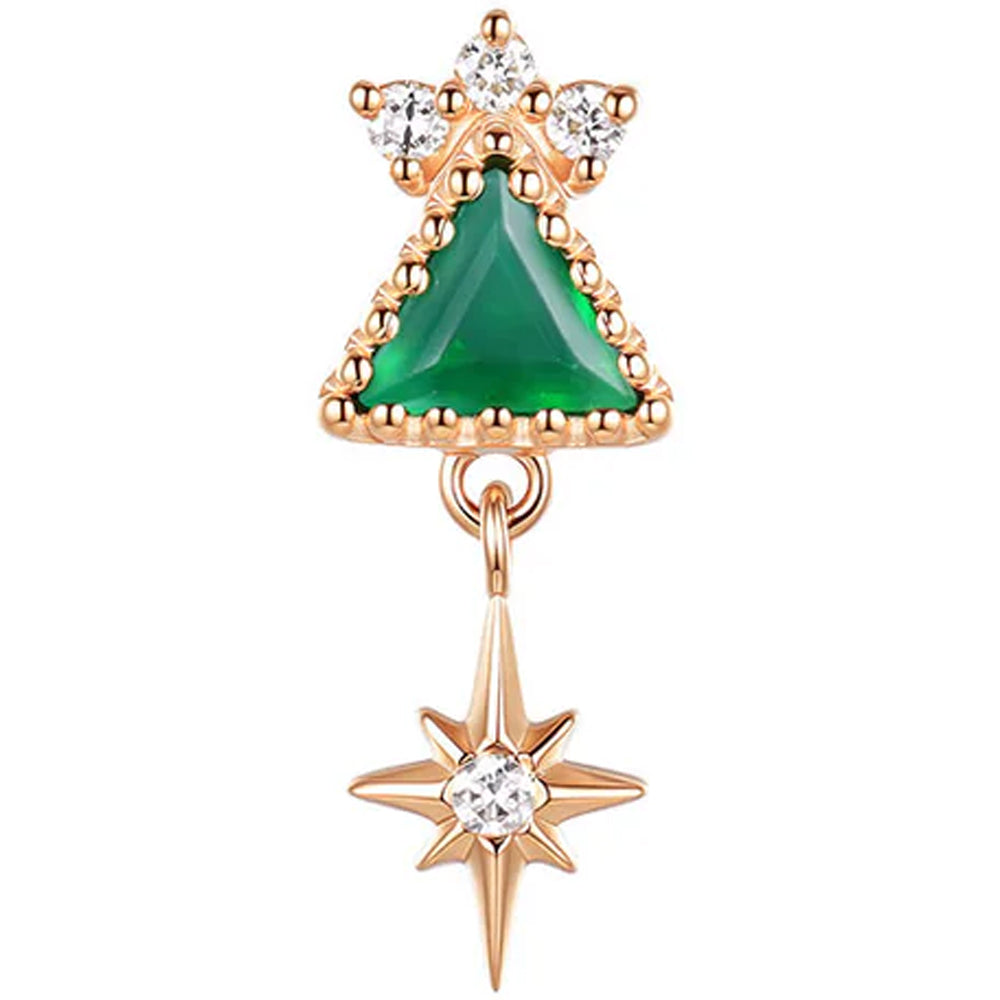 threadless: "Solstice" End in Gold with Green Chalcedony & Diamonds
