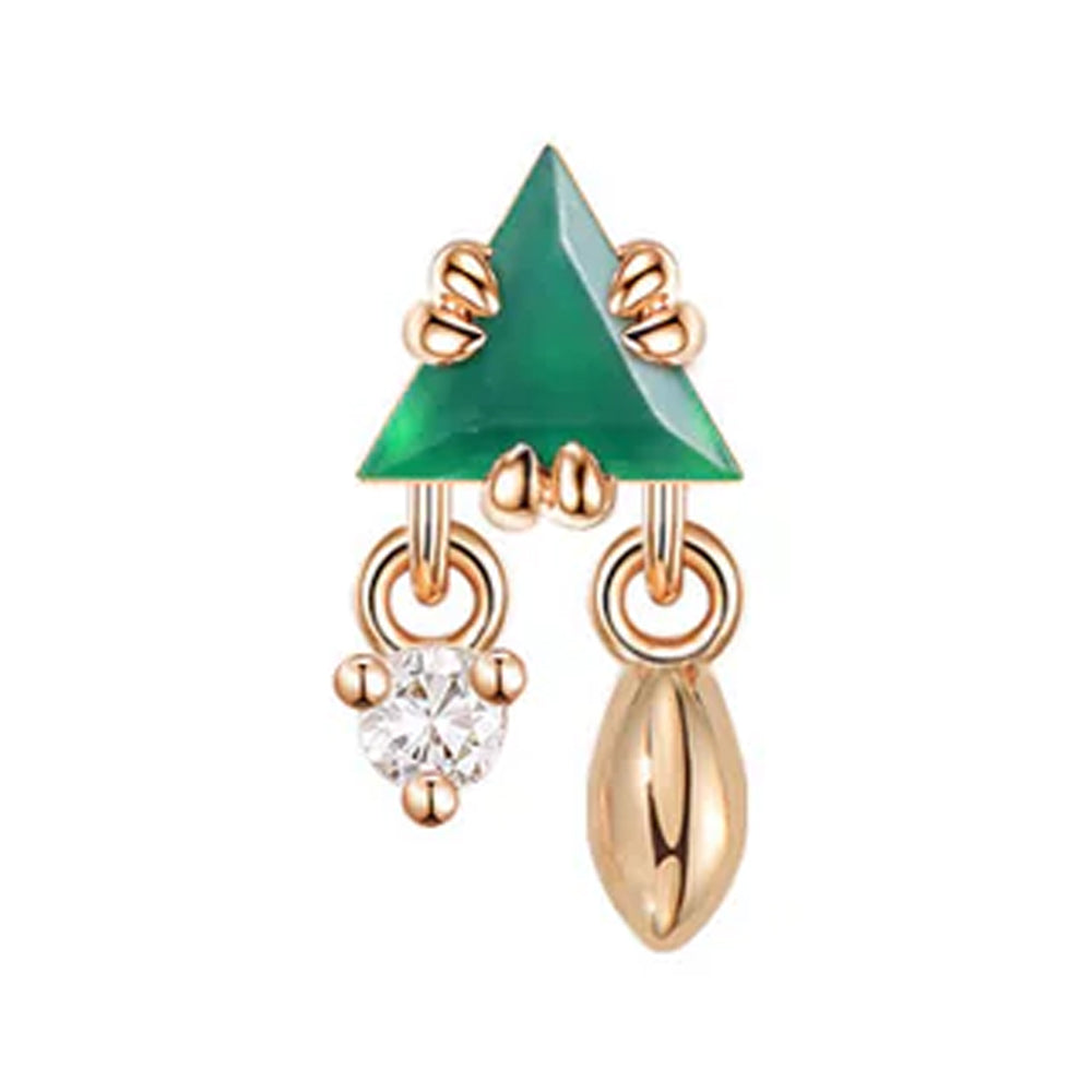 threadless: "Erysse" End in Gold with Green Chalcedony & Diamond