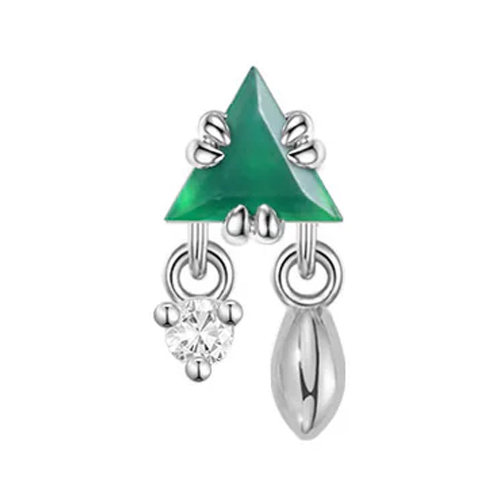 threadless: "Erysse" End in Gold with Green Chalcedony & Diamond