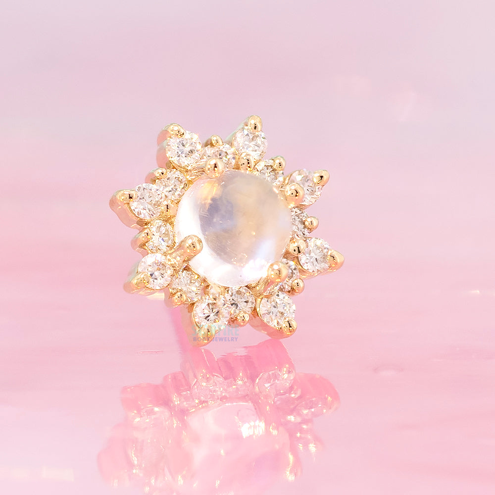 threadless: "Vesta" End in Gold with Moonstone & Diamonds