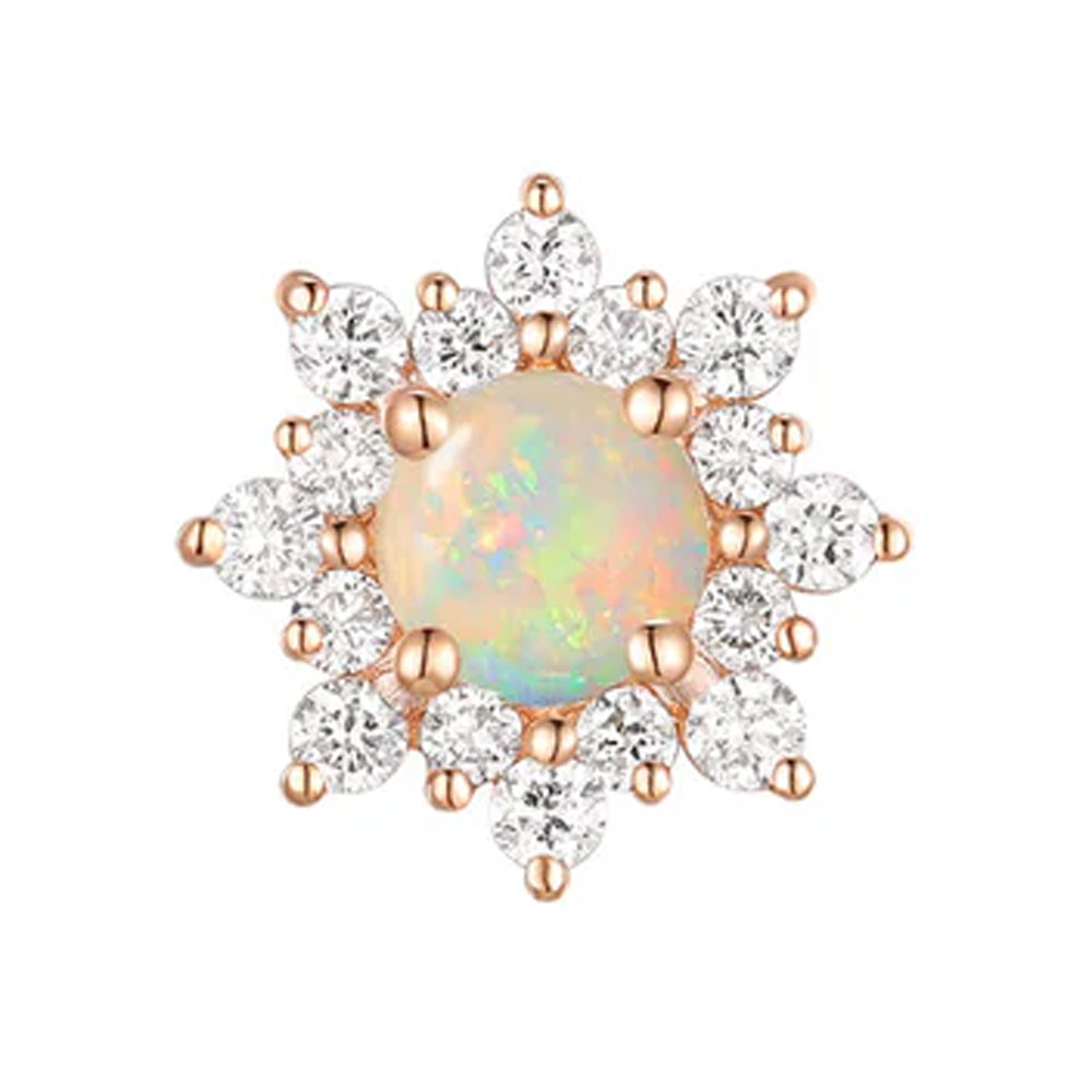 threadless: "Vesta" End in Gold with Opal & Diamonds