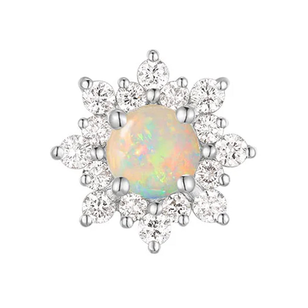 threadless: "Vesta" End in Gold with Opal & Diamonds