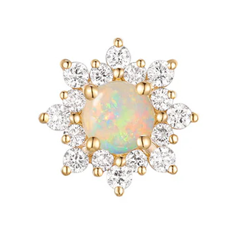 threadless: "Vesta" End in Gold with Opal & Diamonds