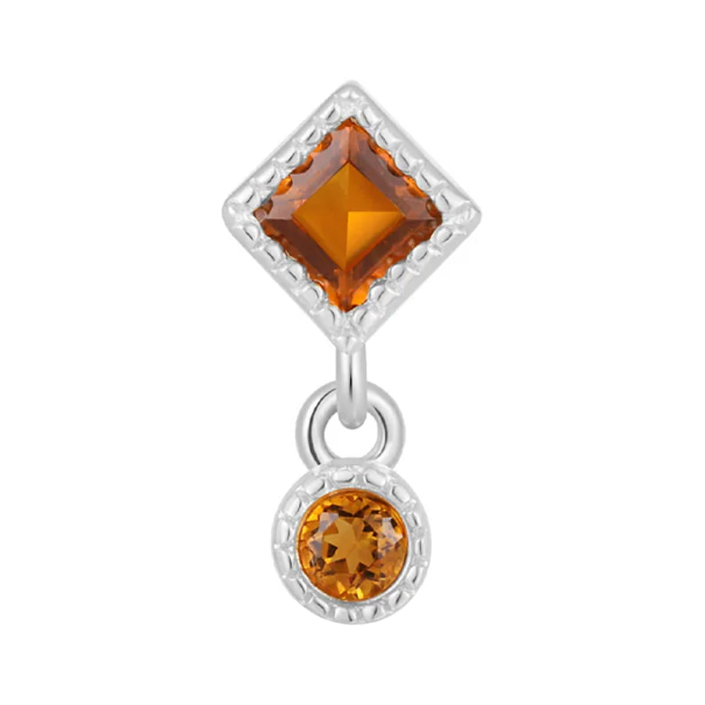 threadless: "Trellis" End with Dangle in Gold with Madeira Citrine