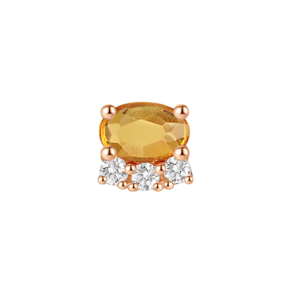 threadless: "Nectar" End in Gold with Madeira Citrine & Moissanites