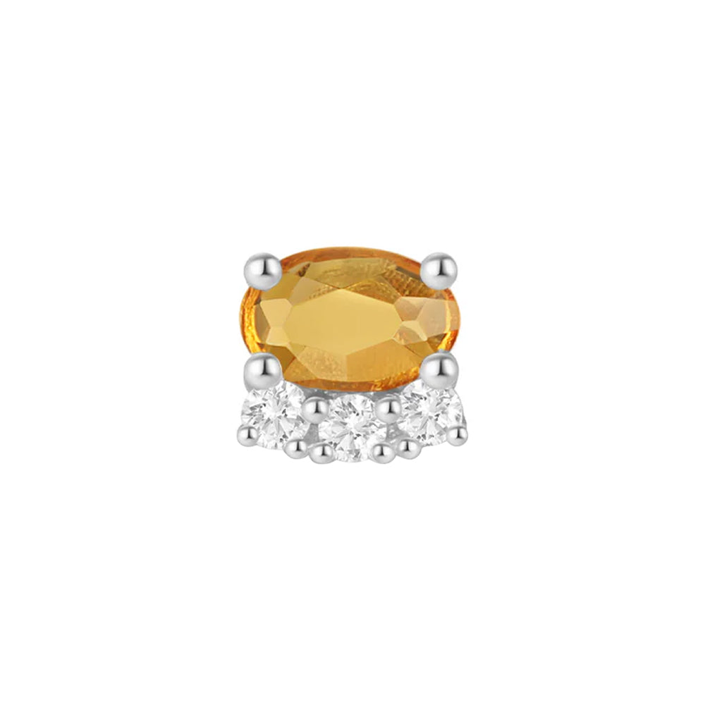 threadless: "Nectar" End in Gold with Madeira Citrine & Moissanites