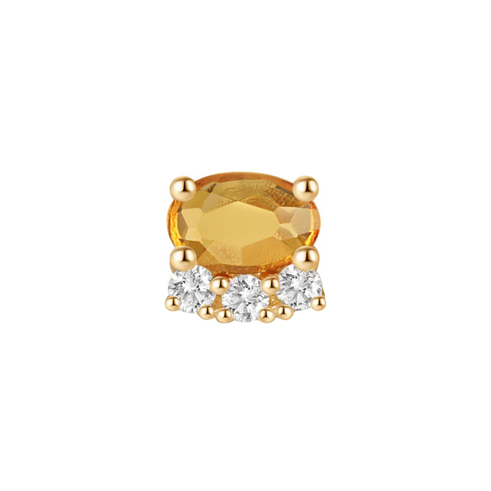 threadless: "Nectar" End in Gold with Madeira Citrine & Moissanites