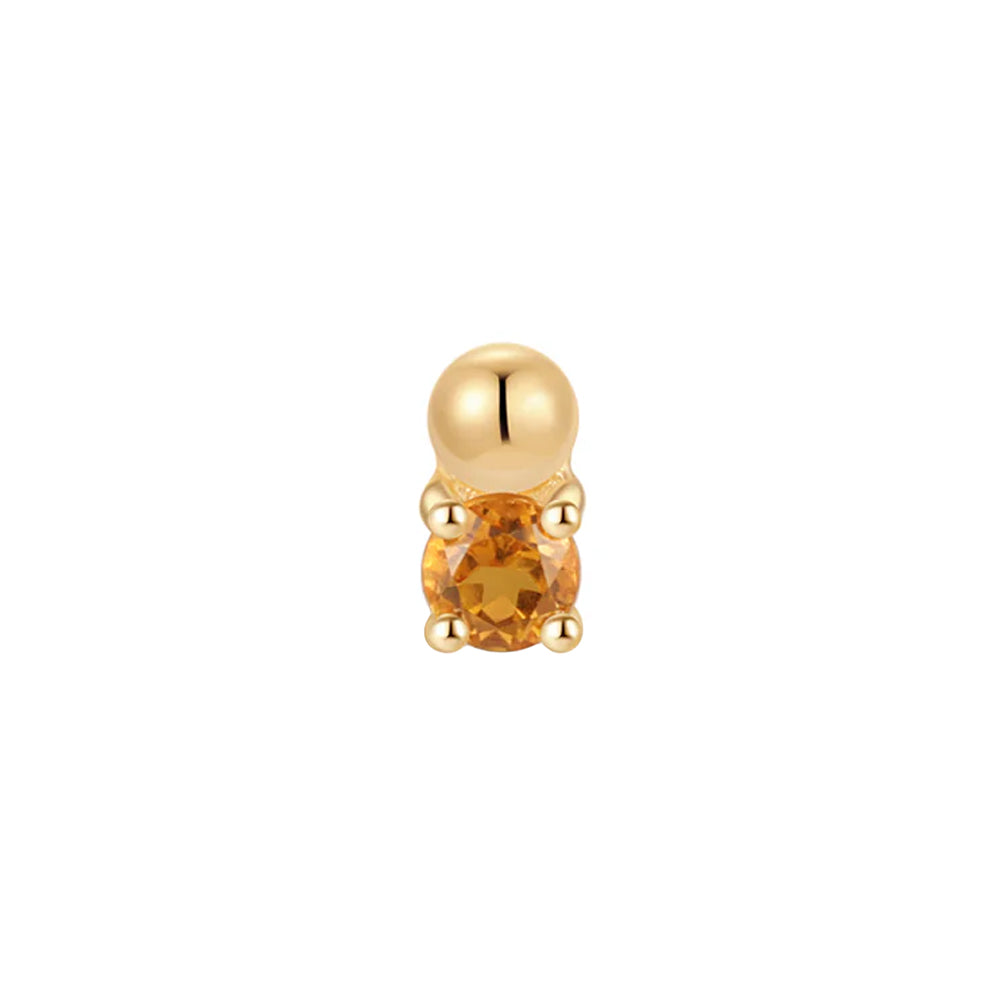 threadless: "Spark" End in Gold with Madeira Citrine