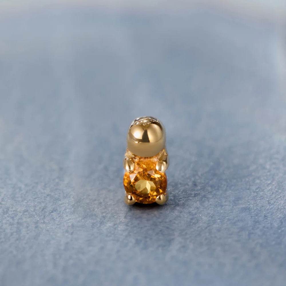 threadless: "Spark" End in Gold with Madeira Citrine
