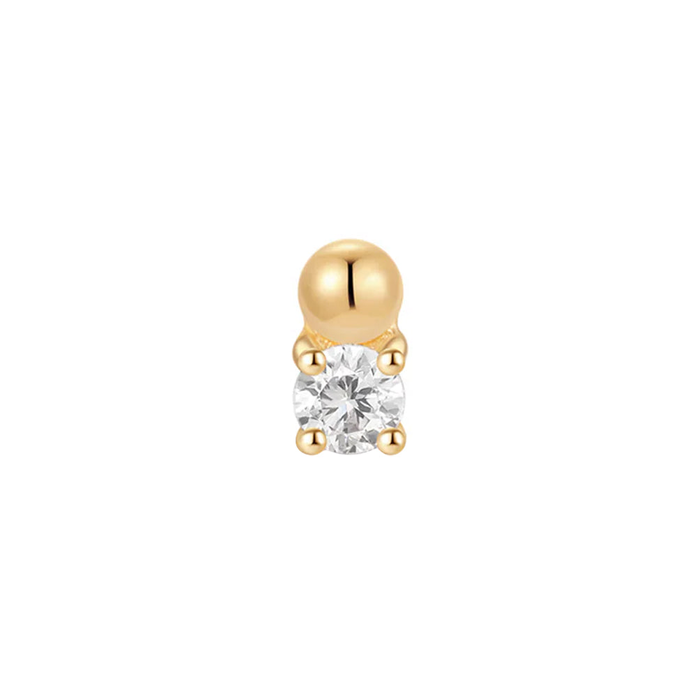 threadless: "Spark" End in Gold with Moissanite
