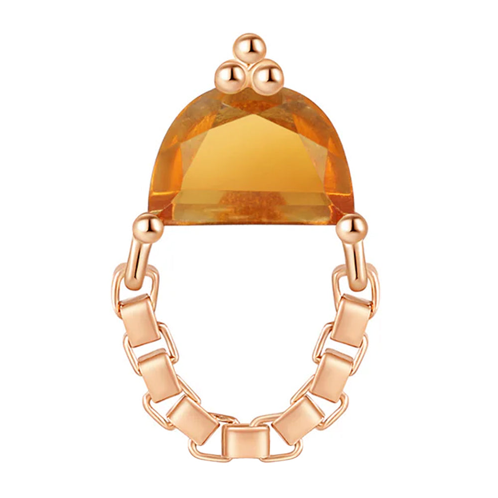 threadless: "Embrace" End with Chain in Gold with Madeira Citrine
