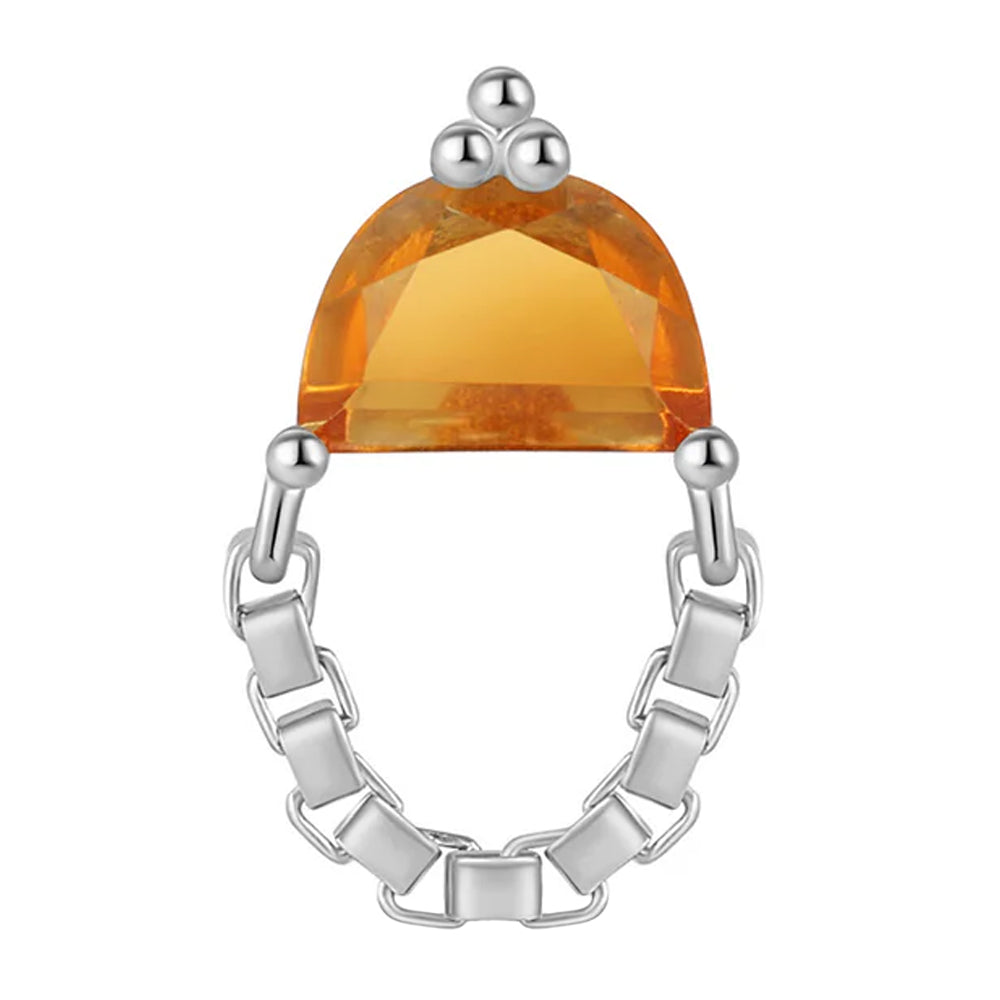threadless: "Embrace" End with Chain in Gold with Madeira Citrine