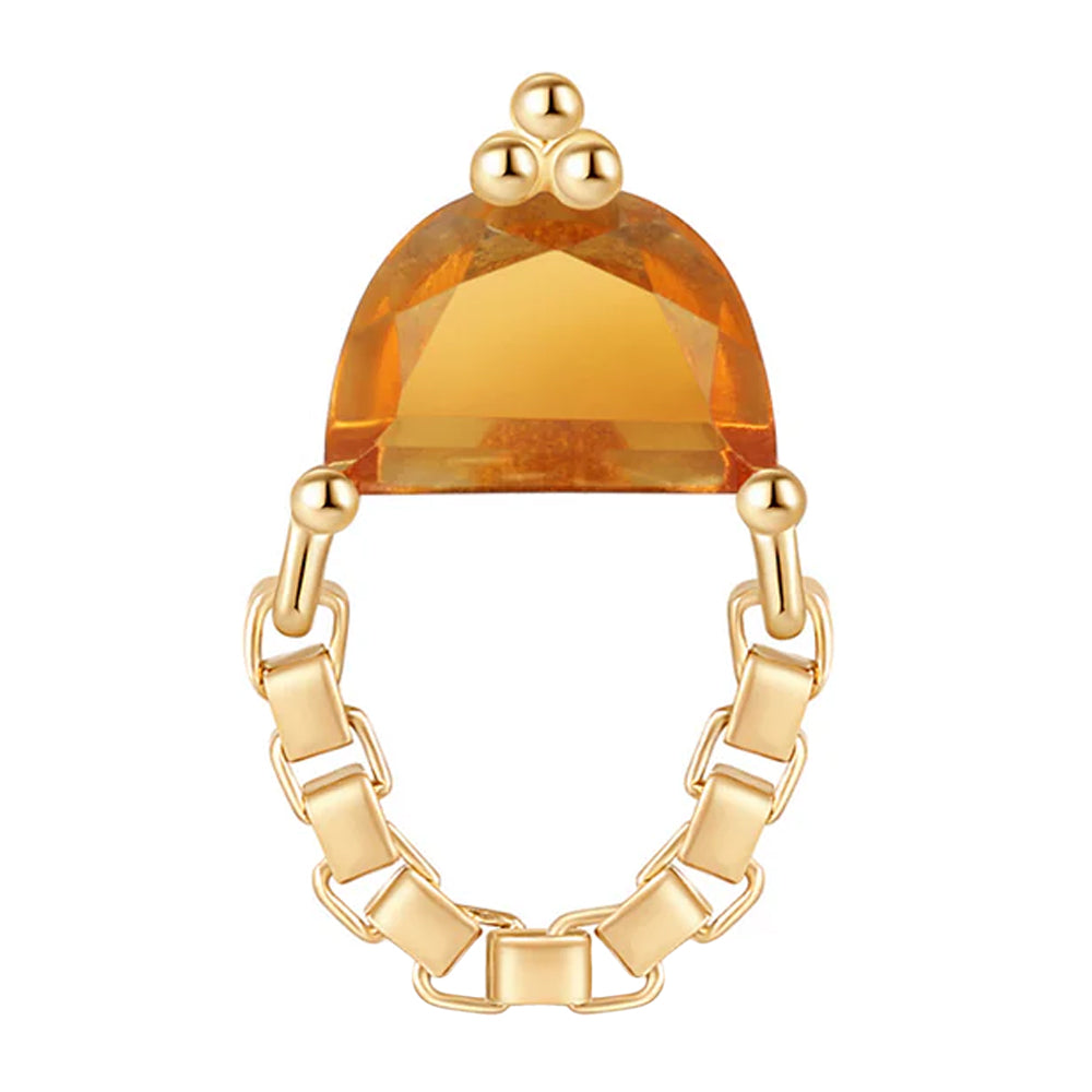 threadless: "Embrace" End with Chain in Gold with Madeira Citrine