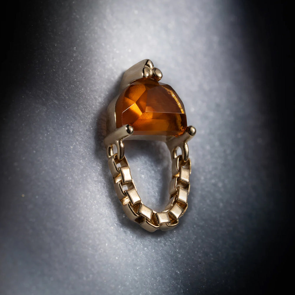 threadless: "Embrace" End with Chain in Gold with Madeira Citrine