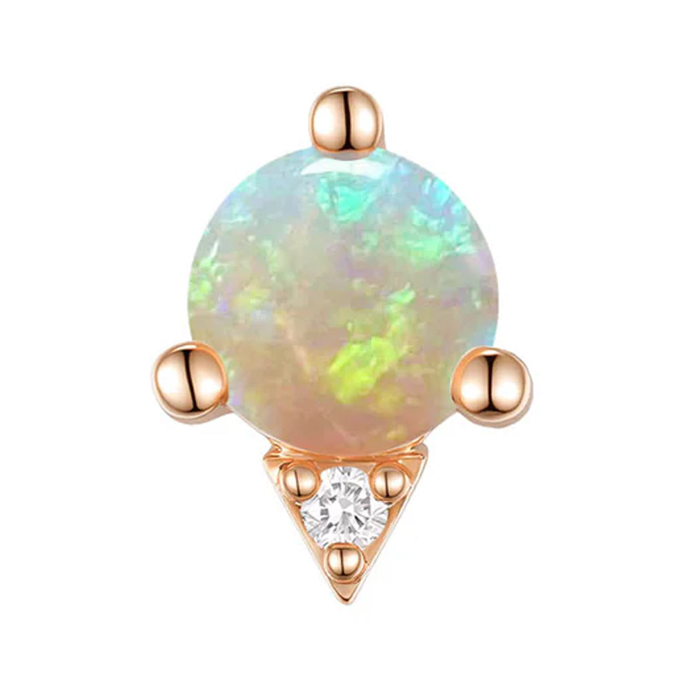 threadless: "Josie" End in Gold with Opal & Diamond