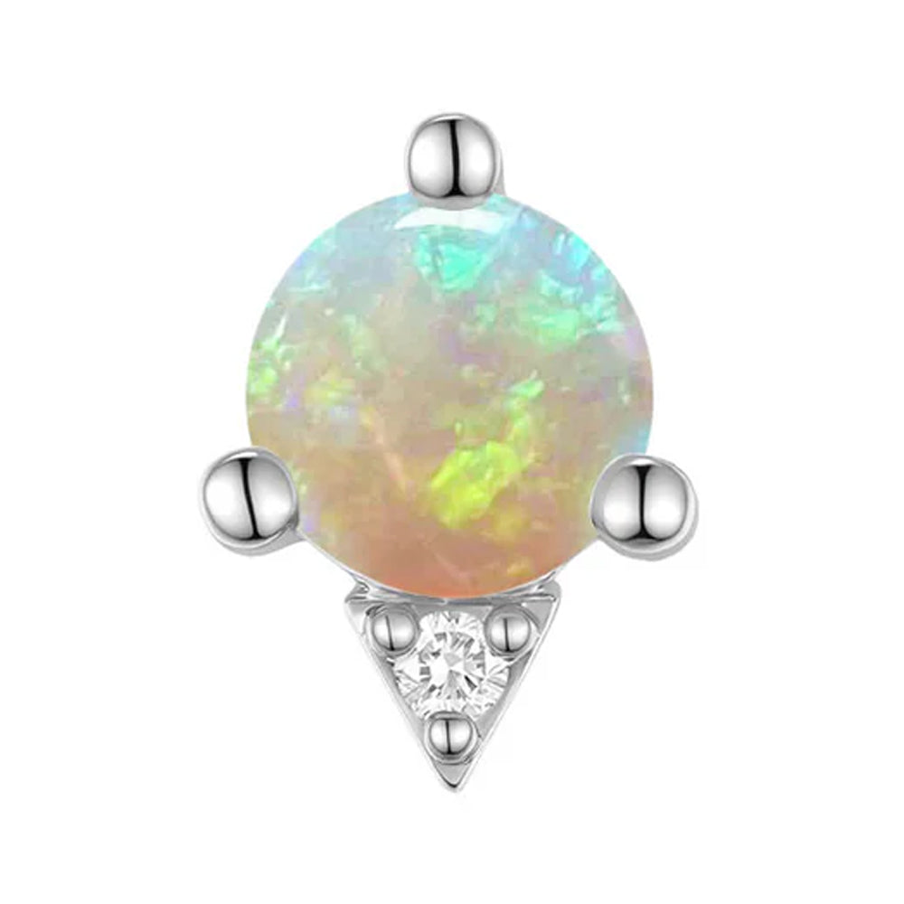 threadless: "Josie" End in Gold with Opal & Diamond